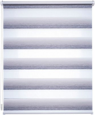 LIEDECO Klemmfix-Duo-Rollo aus Stoff, semi-transparent, grau, B: 120 cm, H: 150 cm - Bild 1