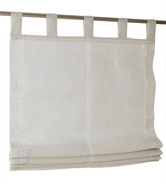 Raffrollo Heine Home beige semi-transparent aus 100% Polyester B: 140 cm, H: 45 cm - Bild 1