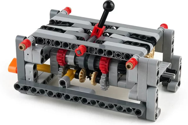 stemedu 6-Gang-Getriebe DIY Brick Kit mechanisches Getriebe Modell aus Kunststoff, Mehrfarbig, pädagogisches STEM Bausteine Set zur Förderung von Kreativität und Kognition - Bild 1