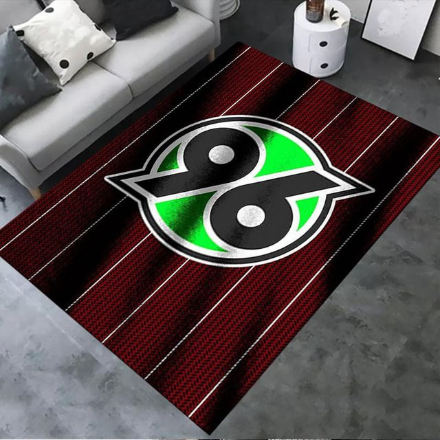 Hannover 96 Teppich On My Love Home Schwarz, Rutschfeste Fußmatte aus Polyester für Wohnzimmer, Schlafzimmer oder Küche, B/T: 60 x 40 cm - Bild 1