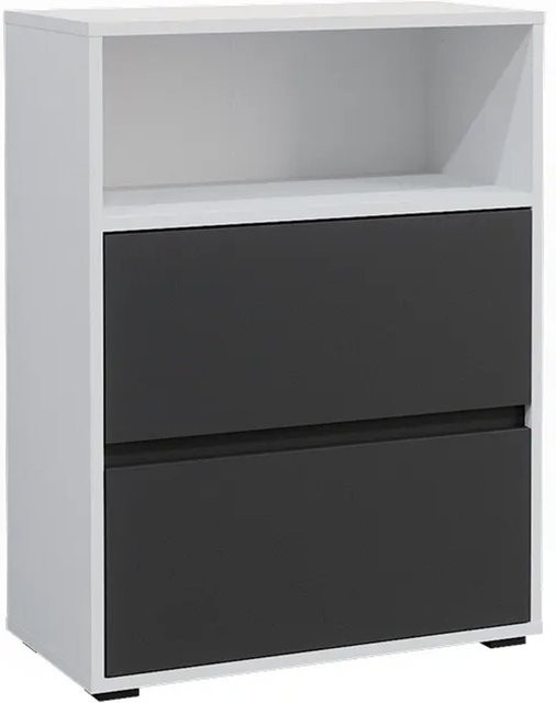 Vicco Midischrank Maltin Badezimmer Weiß Anthrazit B: 60 cm, T: 30 cm, H: 78 cm - Bild 2