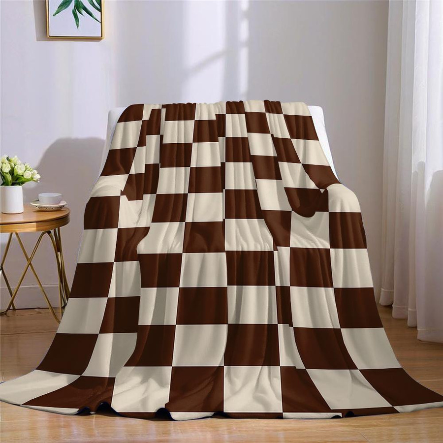 JMG Household Supplies Flanelldecke mit Karomuster in Braun-Beige, weich und warm, B/H: 70 x 100 cm - Bild 4