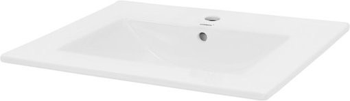 LuxeBath Waschbecken Rechteckig aus Keramik mit Überlauf, Weiß, B/T/H: 61,0 x 46,5 x 17,5 cm - Bild 1
