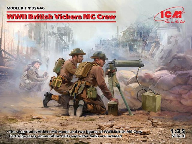 ICM WWII British Vickers MG Crew, Fahrzeuge, 2-teiliges Set - Bild 1