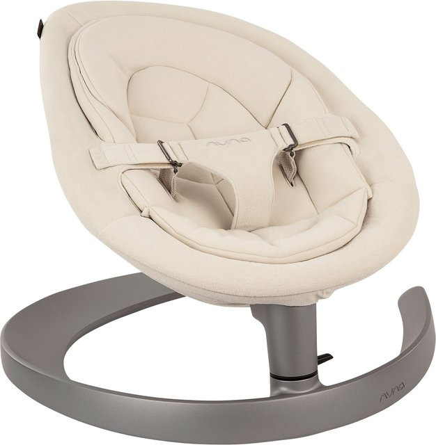 Nuna Babywippe Leaf Grow in Weiß und Beige mit Baumwollbezug - Bild 1