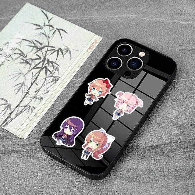 DDLC Doki Literature Club Handyhülle aus Glas in Schwarz für iPhone und Galaxy Modelle - Bild 1
