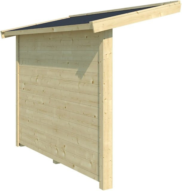 Lasita Maja Schleppdach mit Seitenwand in Natur/Unbehandelt, B/T: 220 x 90 cm - Bild 1