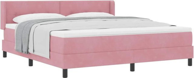 vidaXL Boxspringbett mit Matratze in Rosa, Hybrid-Konstruktion, B/T: 180 x 200 cm - Bild 1