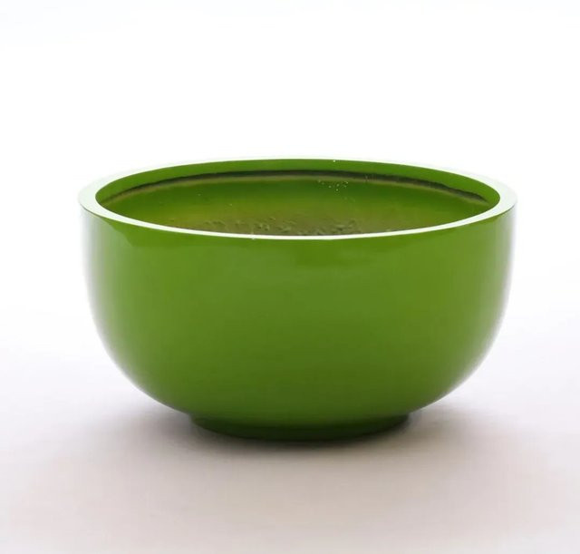 Pflanzkübel Fiberglas Schale Rund von Elegant Einrichten in Avocado-Grün, Durchmesser: 50 cm, Höhe: 25 cm - Bild 1