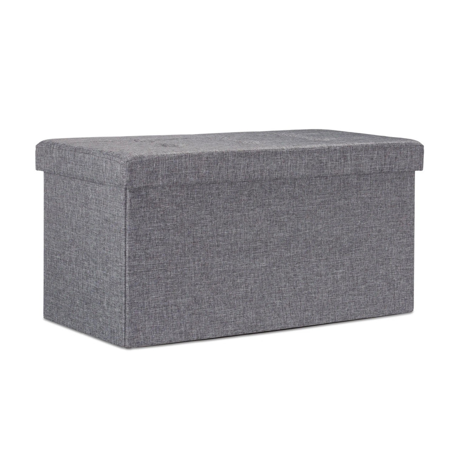 Relaxdays Sitzbank aus Leinen in Dunkelgrau, faltbar, B/T/H: 76 x 38 x 38 cm - Bild 2