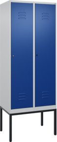C+P Spind Classic PLUS Garderobenschrank mit 2 Abteilen, Stahlkonstruktion, Zylinderschloss und 4 Garderobenhaken, H x B x T: 212,0 x 80,0 x 50,0 cm - Bild 1
