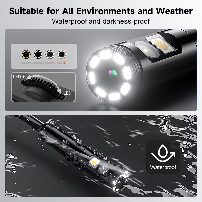 VISHRT TYPE-C Endoskop mit Dual Kamera, wasserdichte 8mm USB Sonde mit LEDs für iOS und Android, Schwarz - Bild 4
