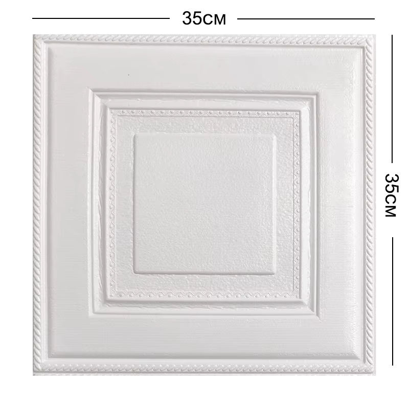 Wasserdichte 3D Wandpaneele von ctzsoop in Weiß, selbstklebende quadratische Dekoration für Wand und Decke, B/B: 35 x 35 cm - Bild 2