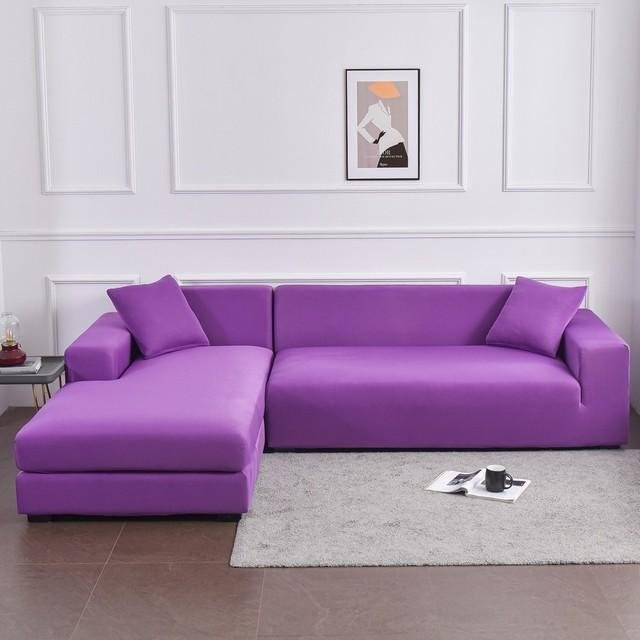 Wasserdichter Ecksofa-Bezug von Yiran Furniture aus elastischer Milchseide in Lila für 1-Sitzer (Breite: 90-140 cm) - Bild 1