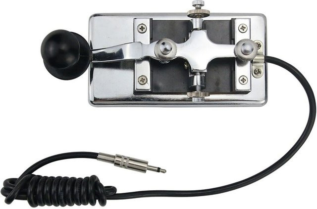 TOOLTOP Manueller Telegrafenschlüssel aus Metall in Silber für Morsecode-CW-Übung und Amateurfunk-Kommunikation - Bild 1