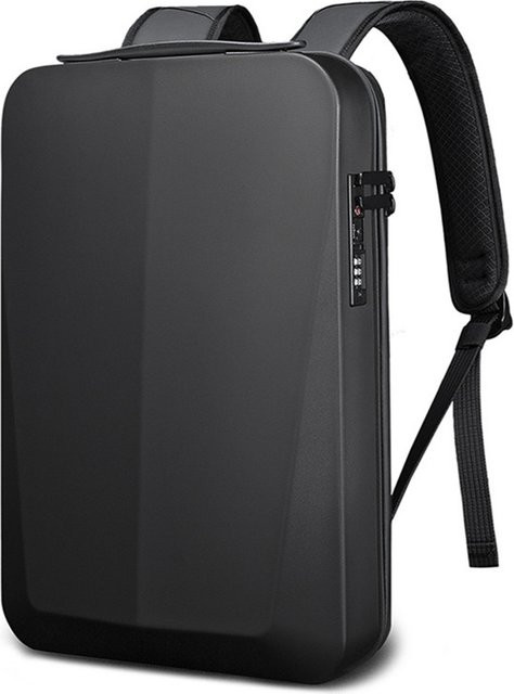 Bange Laptop-Rucksack für Herren, wasserdichter 15,6-Zoll-Computerrucksack mit USB-Anschluss und Anti-Diebstahl-Funktion, Schwarz/Silber - Bild 1