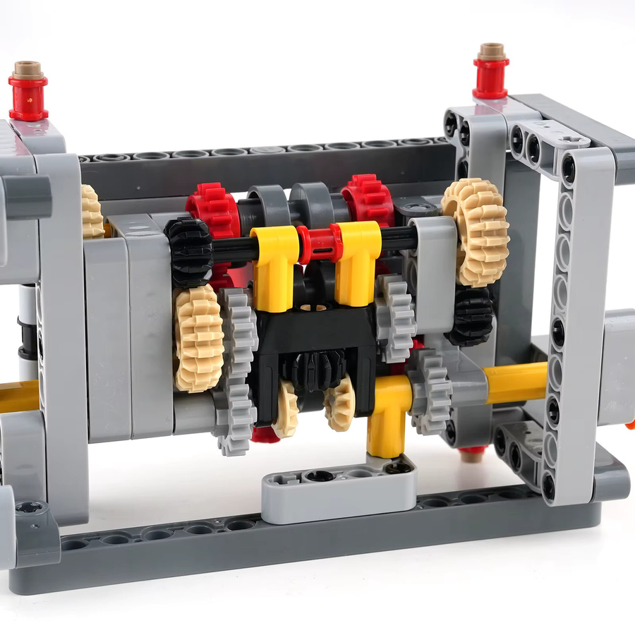 Wishiot MOC 5-Gang Getriebe-Modell mit Rückwärtsgang als DIY-Baustein-Set in Multicolour - Bild 4