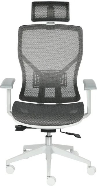 Vinsetto Bürostuhl in Grau mit Kopflehne, Armlehnen und Rollen, höhenverstellbar, B/T/H: 67 x 65 x 120-128 cm - Bild 1