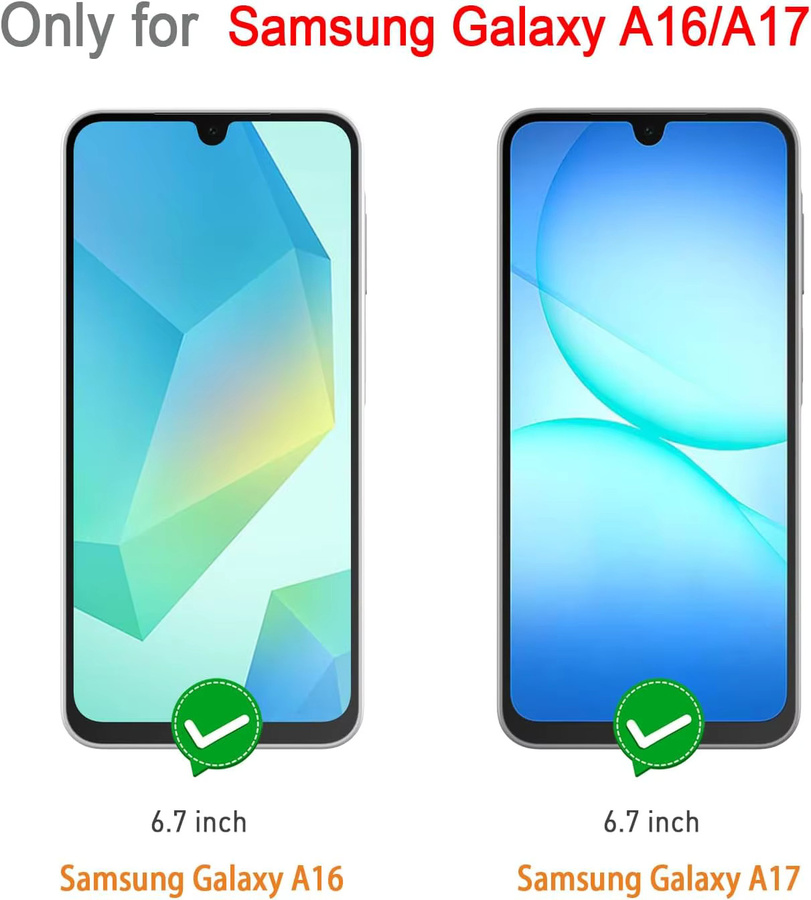 Samsung Displayschutzfolie aus gehärtetem Glas für Galaxy A26, A17 und A16, transparent - Bild 3