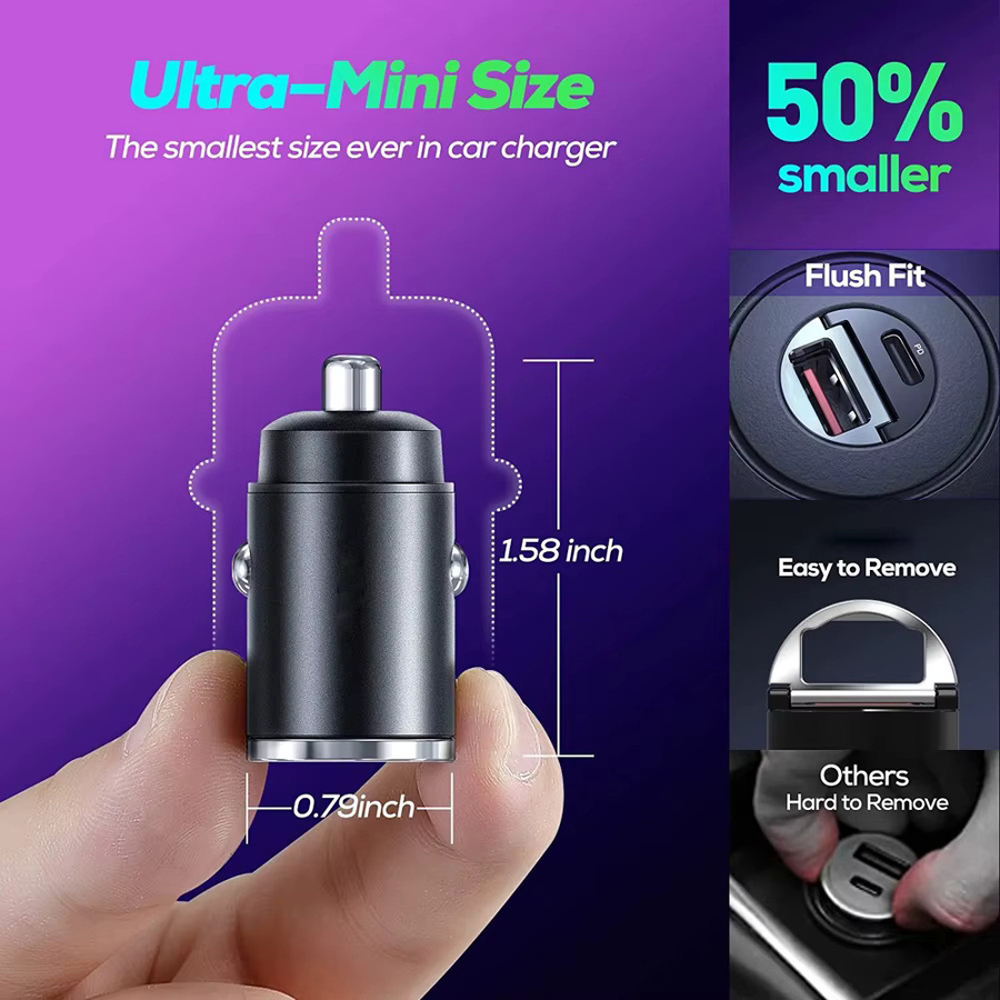 UYUXIO 130 W USB-C Mini-Autoladegerät mit PD 4.0 und 2 Ports für iPhone, iPad, Samsung und Huawei - Bild 4