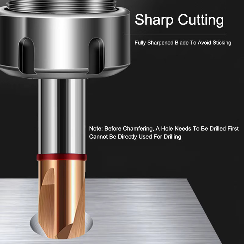 Shazam HRC55 3-Blatt-Fasenfräser mit gerader Nut aus Wolframkarbid für die CNC-Bearbeitung, Farbe: Silber - Bild 4