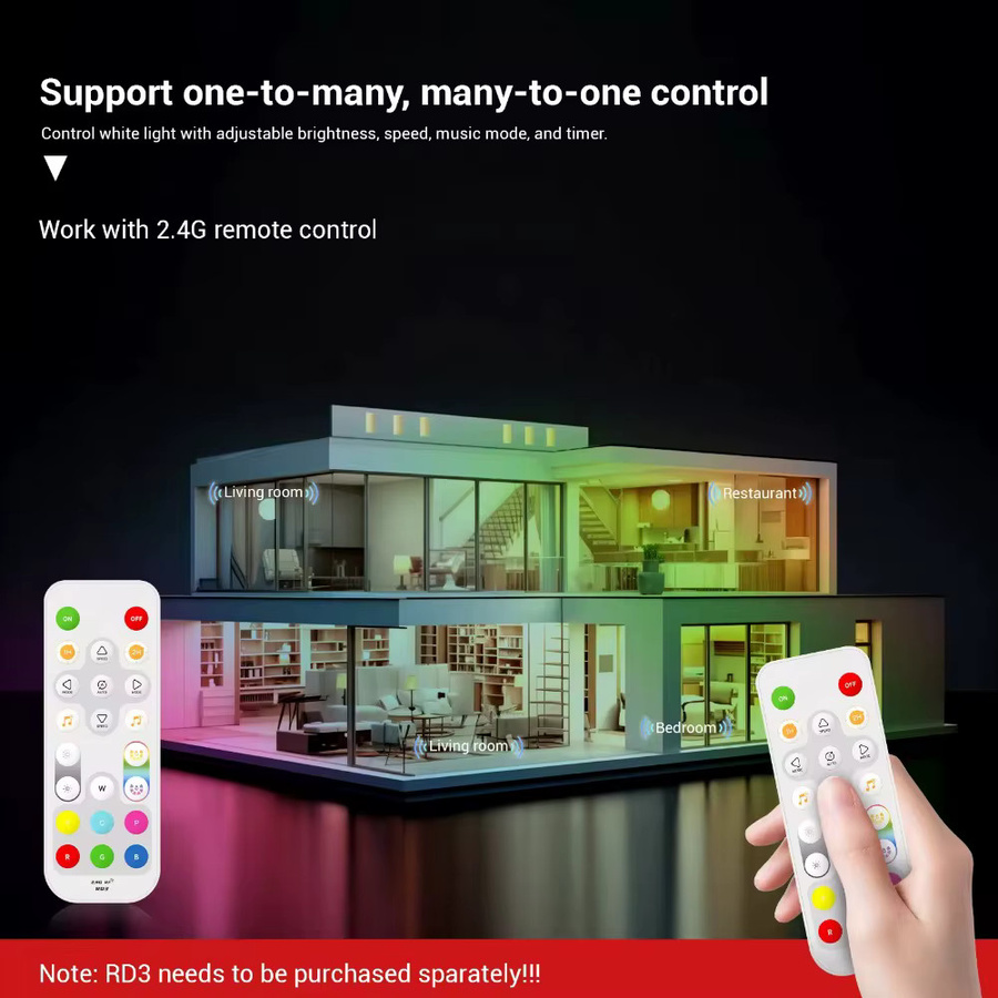 YSRSAI RGB LED Neon Flex Lichterkette mit WiFi Bluetooth Steuerung und Alexa Kompatibilität, Multicolour, 12V - Bild 3