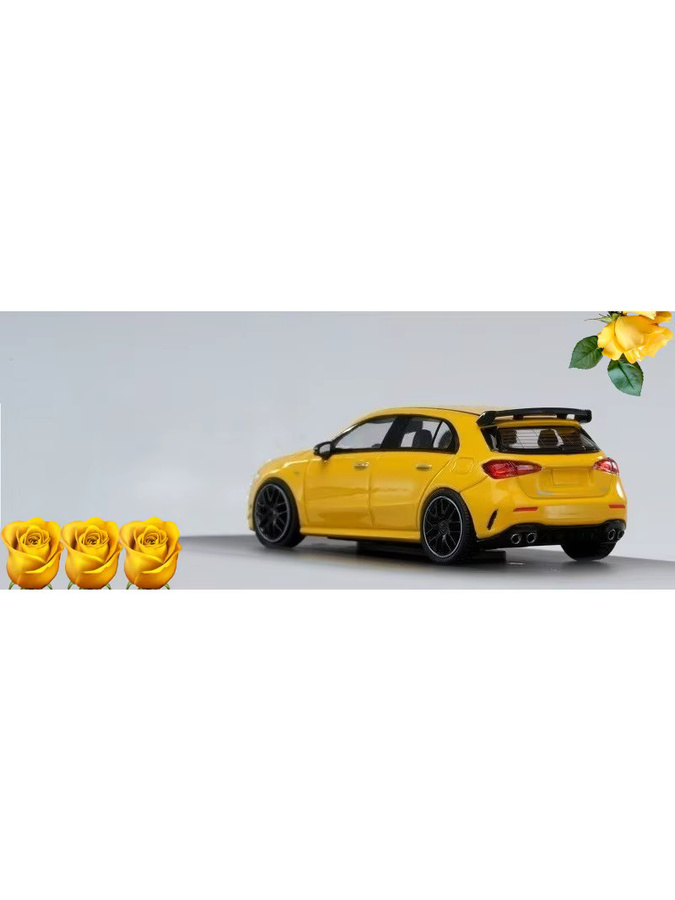 Bburago A45 Gelbes Druckguss-Modellauto, 1:64, Metall - Bild 2