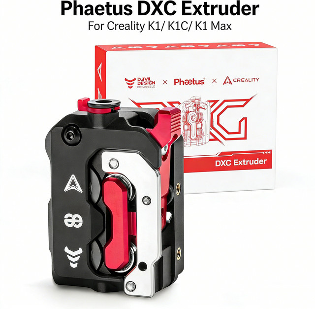 Phaetus DXC Extruder Dual-Drive Spiralgetriebe Extrusionsmechanismus Kit in Schwarz für Creality K1 K1C K1 Max 3D-Drucker-Upgrade - Bild 1