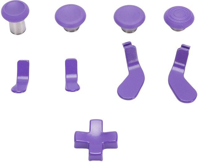 OutsideWorld Metall-Thumbsticks Ersatzset für Xbox Elite Controller Serie 2 Core, inklusive 4 Joysticks und 4 Paddles, Farbe: Violett und Schwarz - Bild 1