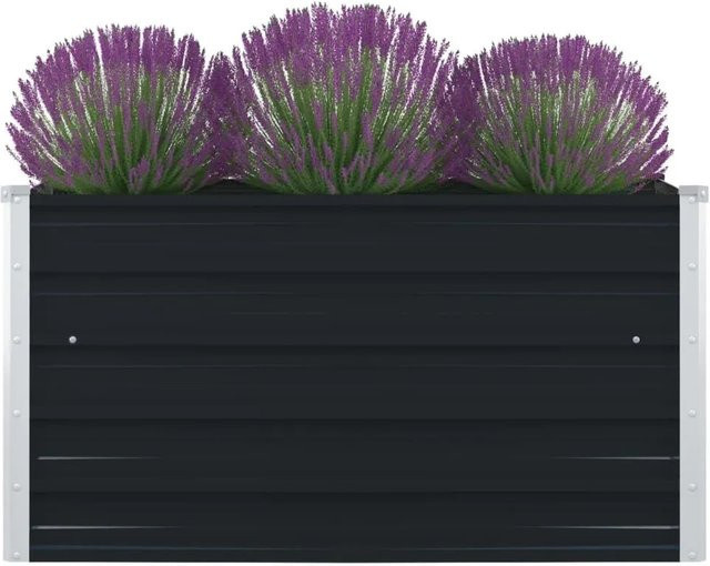 vidaXL Hochbeet aus verzinktem Stahl in Anthrazit, B/T/H: 100 x 100 x 45 cm - Bild 1