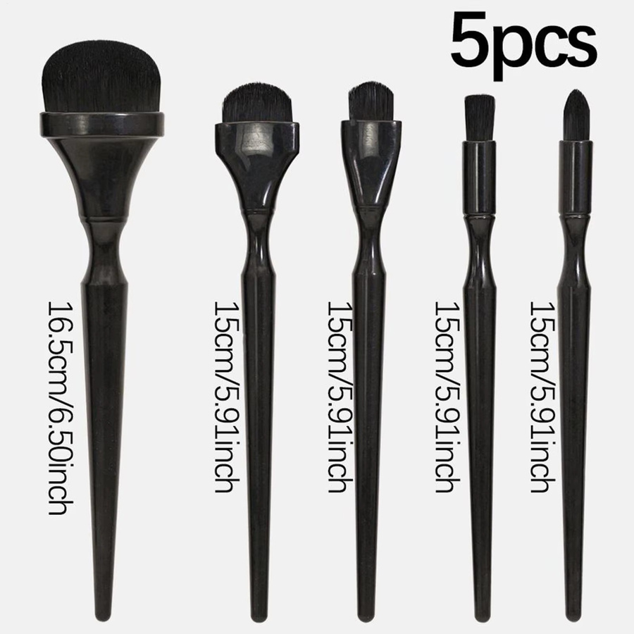 5-teiliges Mischpinsel-Set in Schwarz für Kohlezeichnungen und Tuschemalerei für Profis - Bild 3