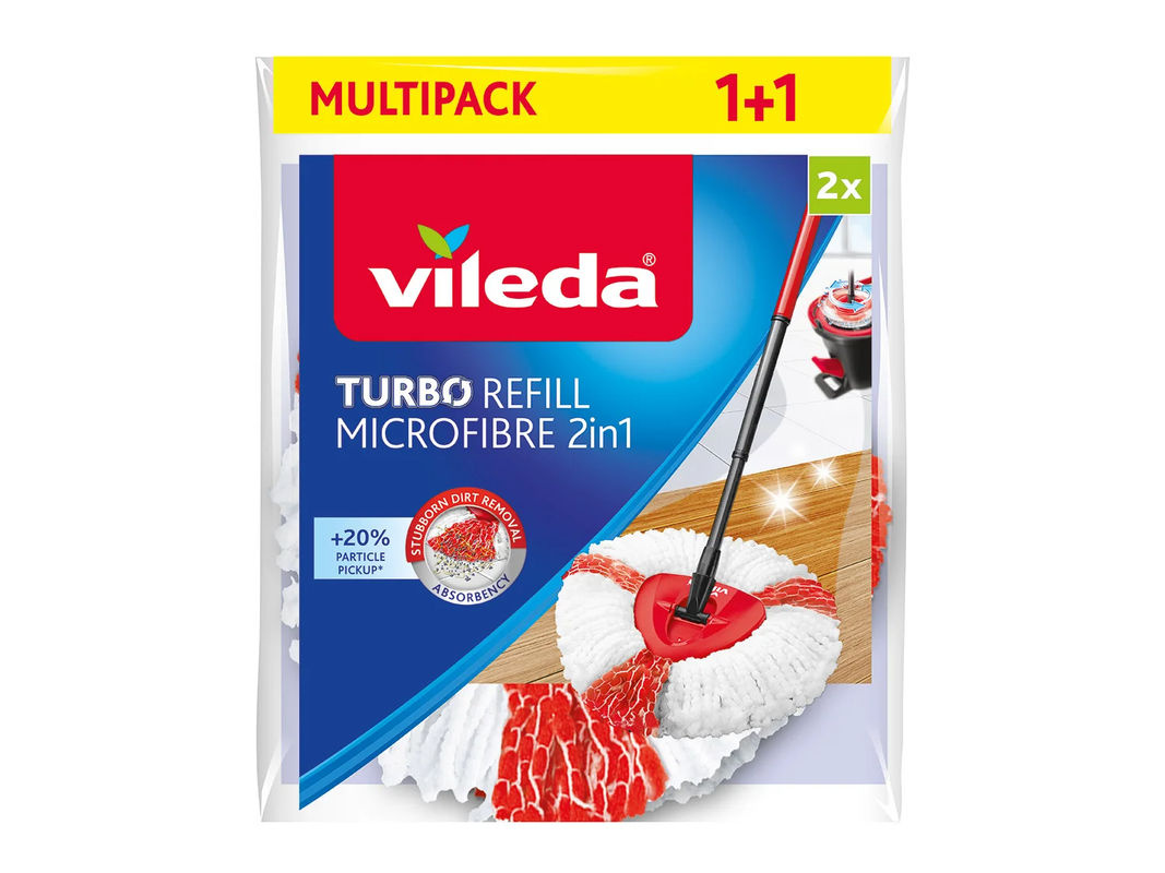 Vileda Turbo Easy Wring & Clean Ersatzkopf Doppelpack in Rot - Bild 2