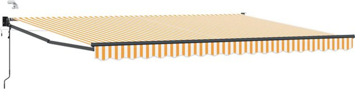 Elektrische ausziehbare Markise von vidaXL in Orange und Weiß mit Maßen B: 4,5 m x T: 3 m - Bild 1