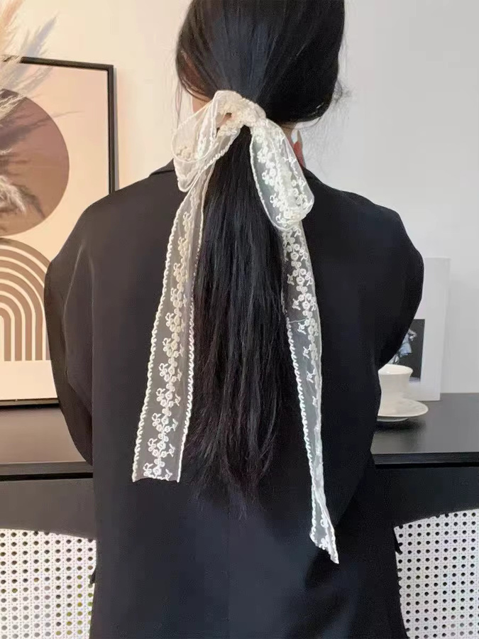 HYZELY Vintage-Spitzenband mit Blumenstickerei in Weiß und Beige, 2 Yards Netzspitzenband für Bastelarbeiten und Hochzeiten - Bild 5