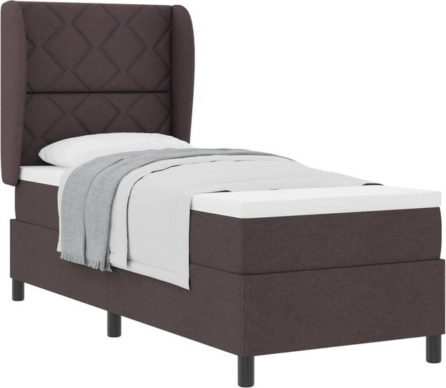 vidaXL Boxspringbett mit Matratze in Dunkelbraun, modern gepolstert, B/T/H: 80 x 200 cm - Bild 1