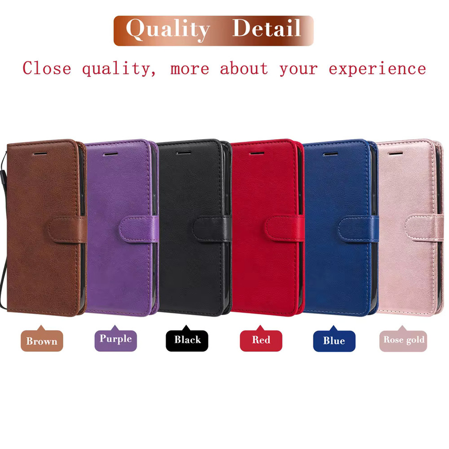 Lederne Brieftaschen-Flip-Cover Handyhülle mit Magnetverschluss für Samsung Galaxy S26 S10 S9 S8 S7 S6 Plus Edge in Schwarz - Bild 2