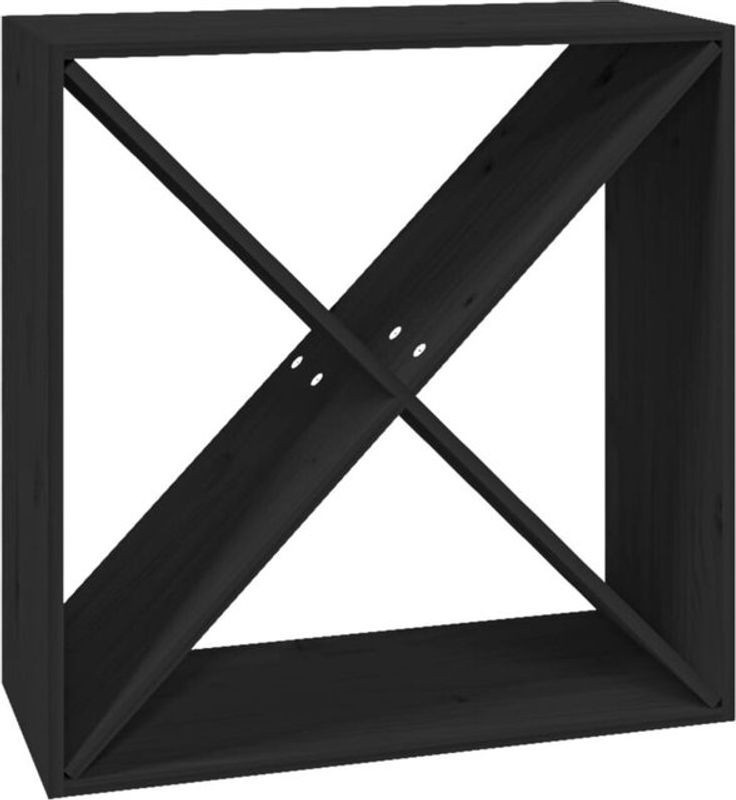 Vidaxl Weinregal aus Massivholz Kiefer in Schwarz, B/T/H: 62 x 25 x 62 cm - Bild 1