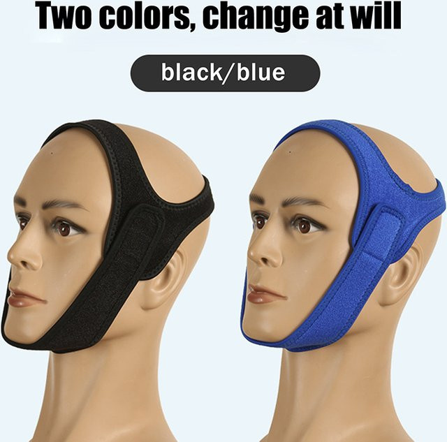 HNKMP Anti-Schnarch-Kinnriemen, Schwarz Blau - Bild 1