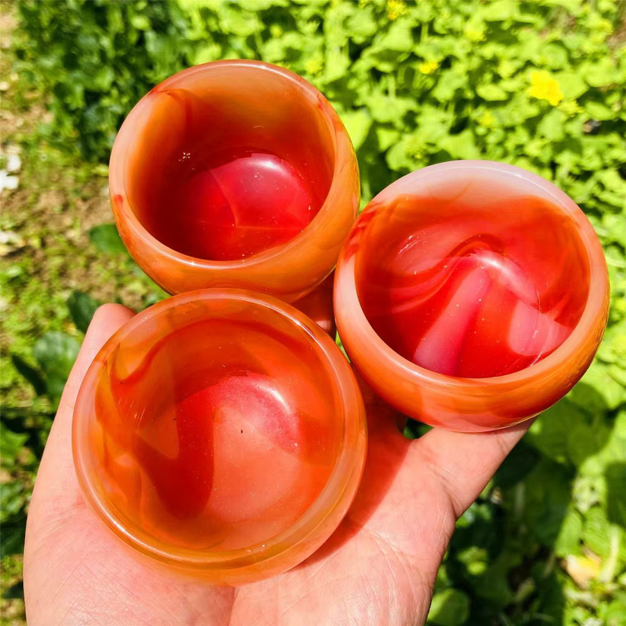 CrystalHola Roter Achat-Kristall Polierter Naturstein als Tischdekoration in Rot - Bild 5