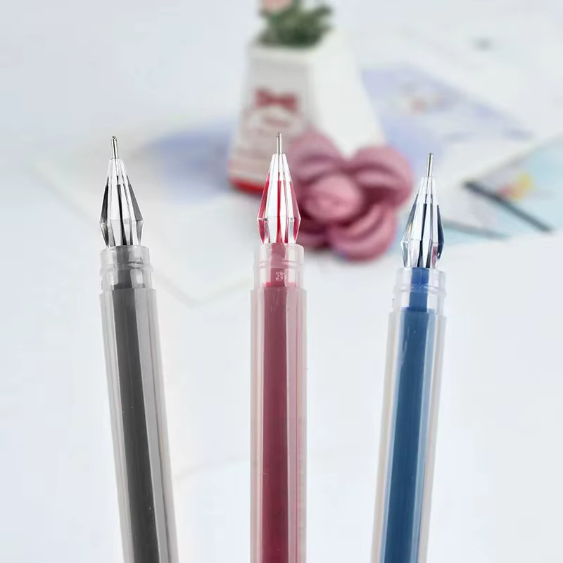 12er Set Mix-Gelstifte mit Diamantspitze, 0,38 mm, Tinte in Schwarz, Blau und Rot für Schule und Büro - Bild 2
