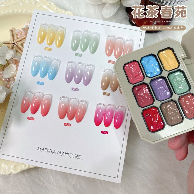 SJP Nagellack-Gel Set, 9 Farben, Glänzend, Unisex - Bild 1