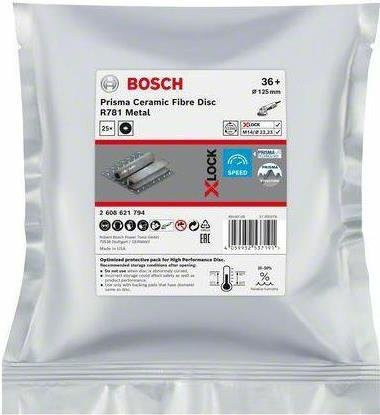 Bosch Expert R781 Prisma Ceramic X-LOCK Fiberschleifscheibe für Fliesen und Metall, Durchmesser: 125 mm, Bohrungs-Ø: 22,23 mm, Körnung: 36, 25 Stück - Bild 3