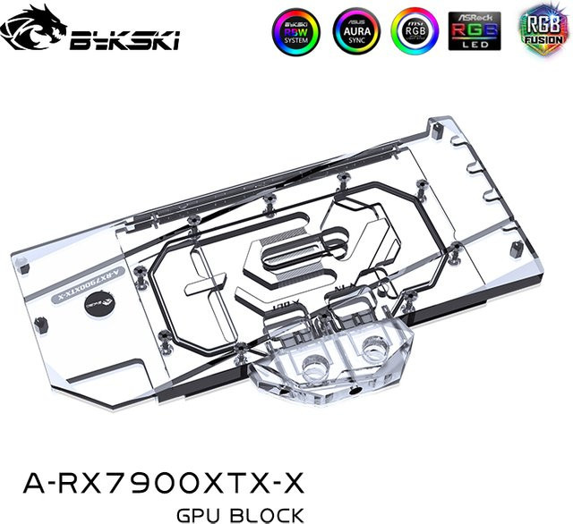 Bykski A-RX7900XTX-X Wasserblock für PowerColor AMD Radeon RX 7900 XTX Hellhound und Reference Edition GPU-Karten - Bild 1