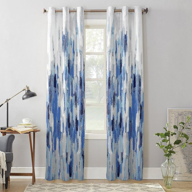Super Six Vorhang in Grau, semi-transparentes Dekovorhänge aus Polyester für Wohnzimmer und Schlafzimmer, Breite: 135 cm, Höhe: 60 cm - Bild 1