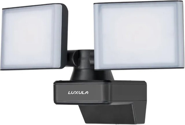 LUXULA LED Strahler Fluter mit 2 Köpfen, 30W, 3200lm, 4000K Neutralweiß, Schwarz, IP54 Wandleuchte für den Außenbereich, schwenkbar