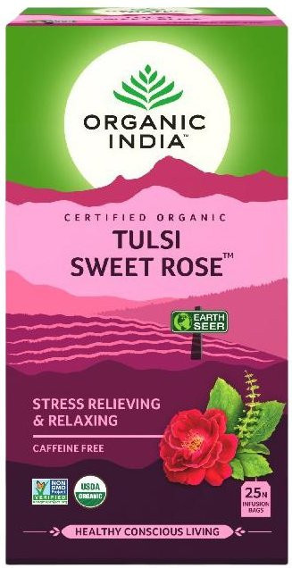ORGANIC INDIA, Kräutertee, Tulsi und Rose, koffeinfrei, 25 Stück - Bild 1