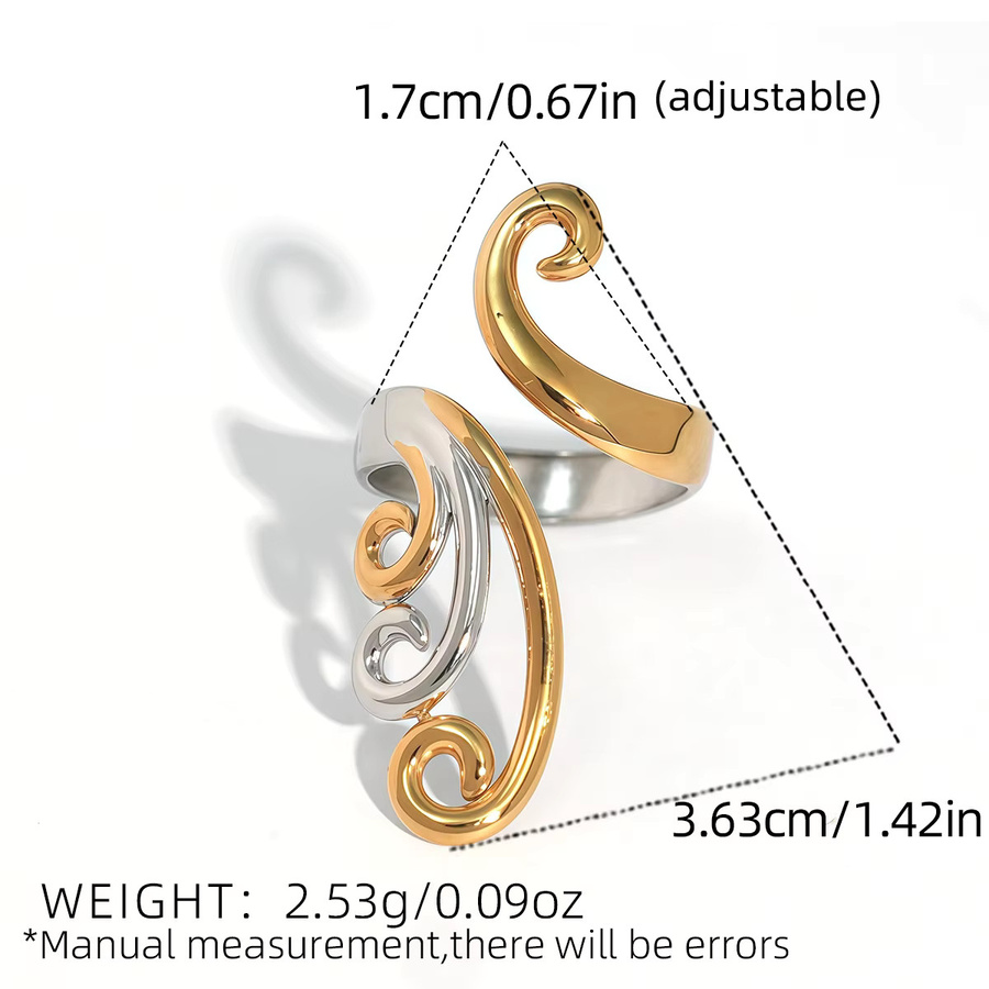 Uself Ringe Edelstahl, Gold, Unisex - Bild 2