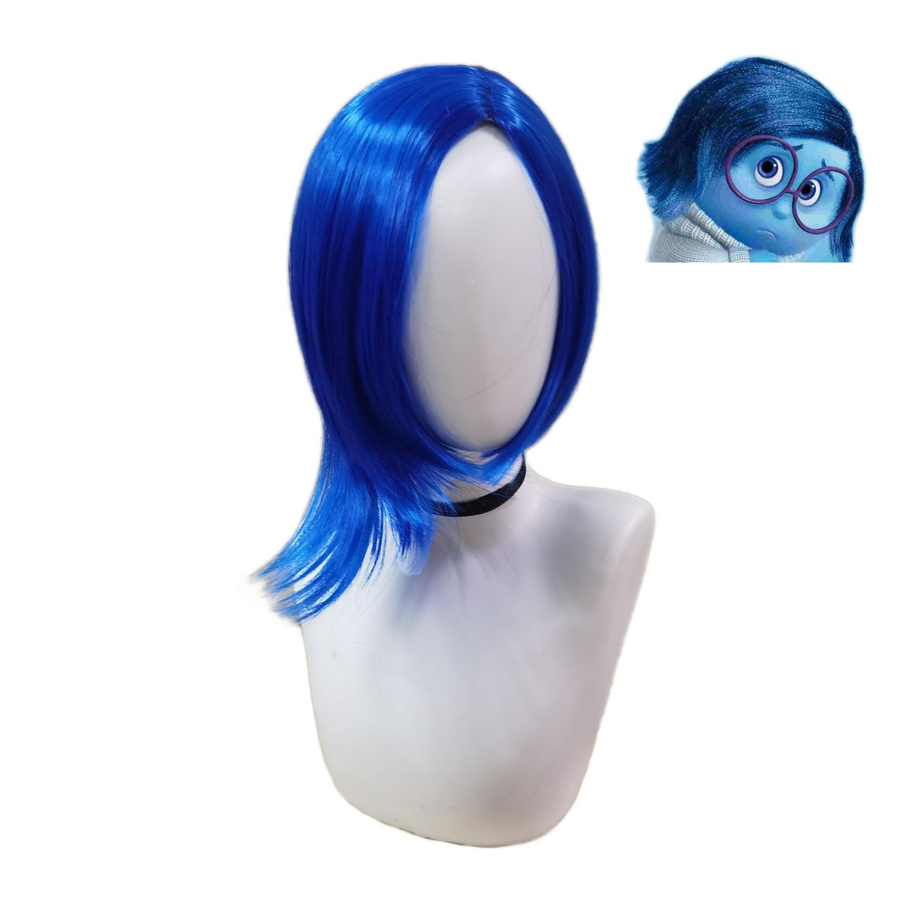 Fanfyuege Cosplay Perücke, kurze blaue Bob-Perücke, synthetisch, Damen - Bild 2