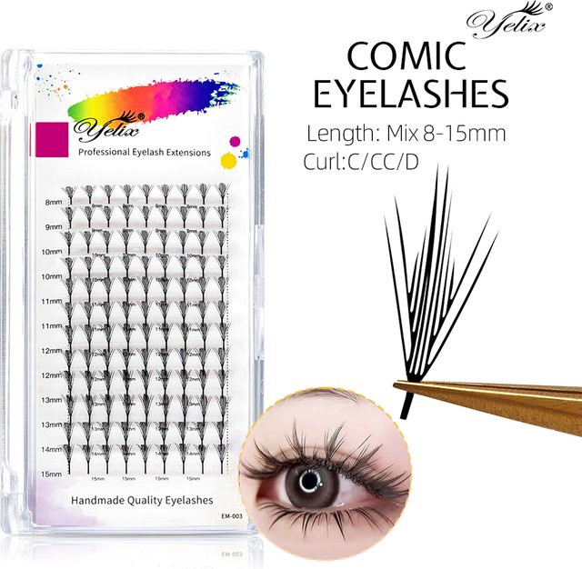Yelix Comic Pteris Wimpern, Volumenfächer, Anime-Stil - Bild 1