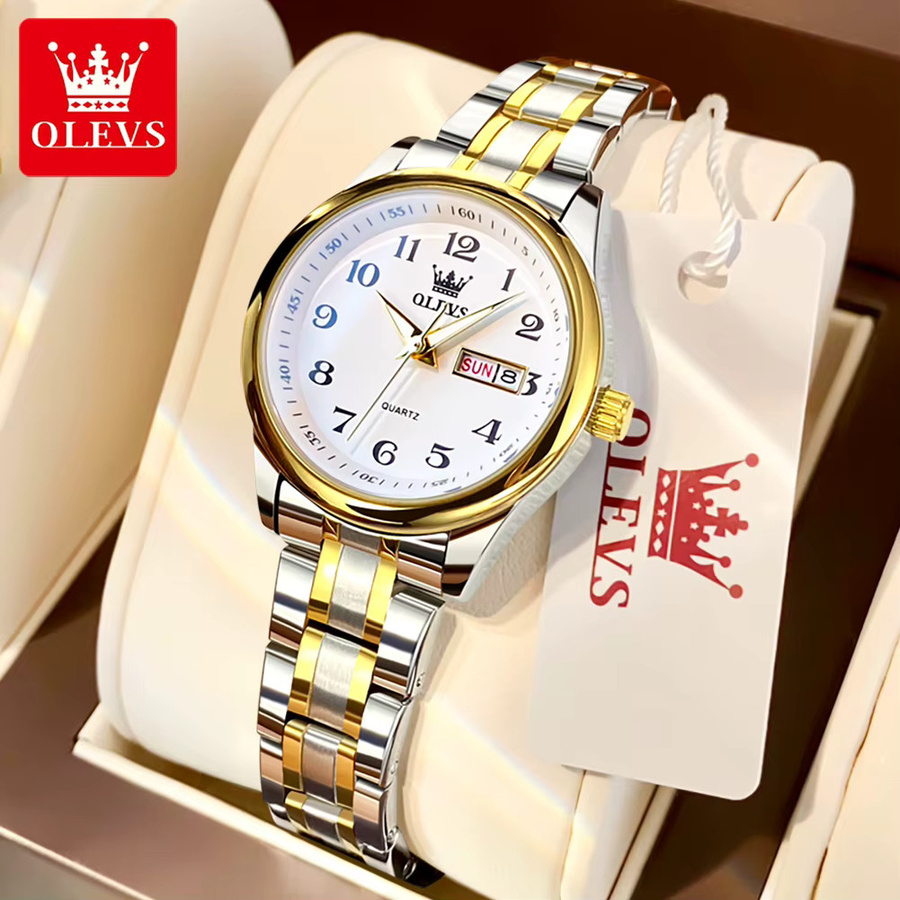 Olevs Armbanduhr Quarz, Edelstahl, Bicolor, Damen - Bild 2